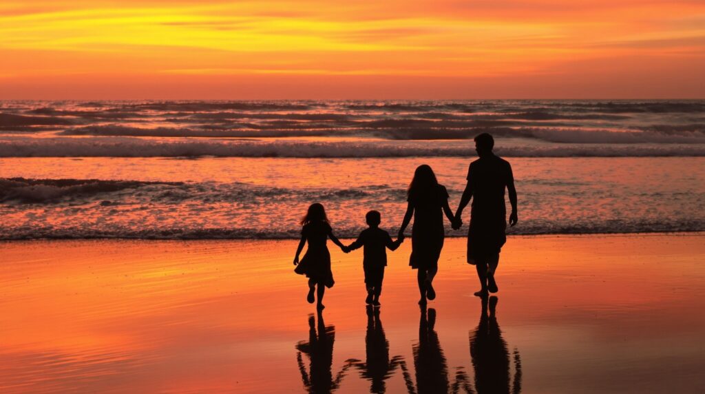 Introducing the Family Care Program: A Comprehensive Estate Planning Membership 1 family walking by the beach during a sunset
