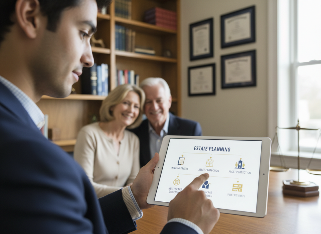 Attorney estate planning on a tablet