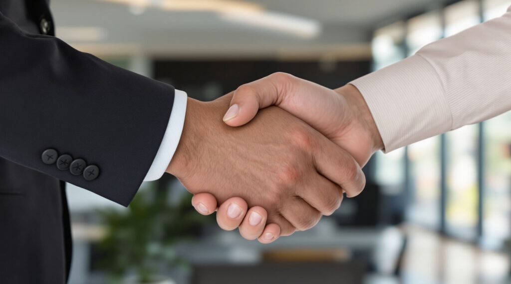 A business handshake