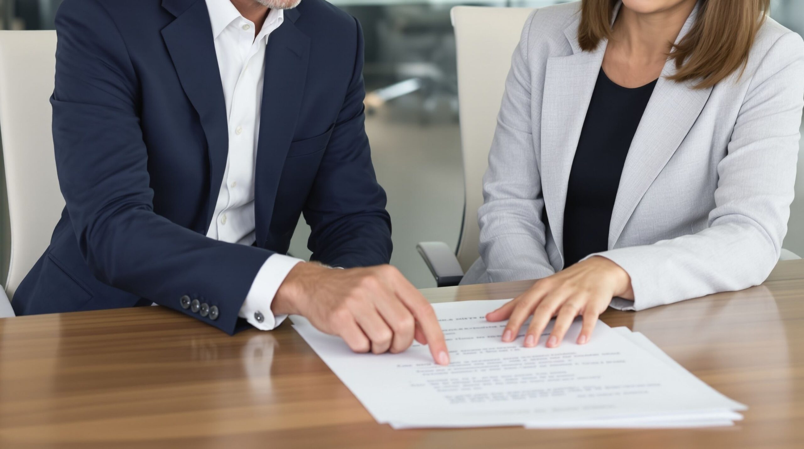 Lawyer reviewing documents