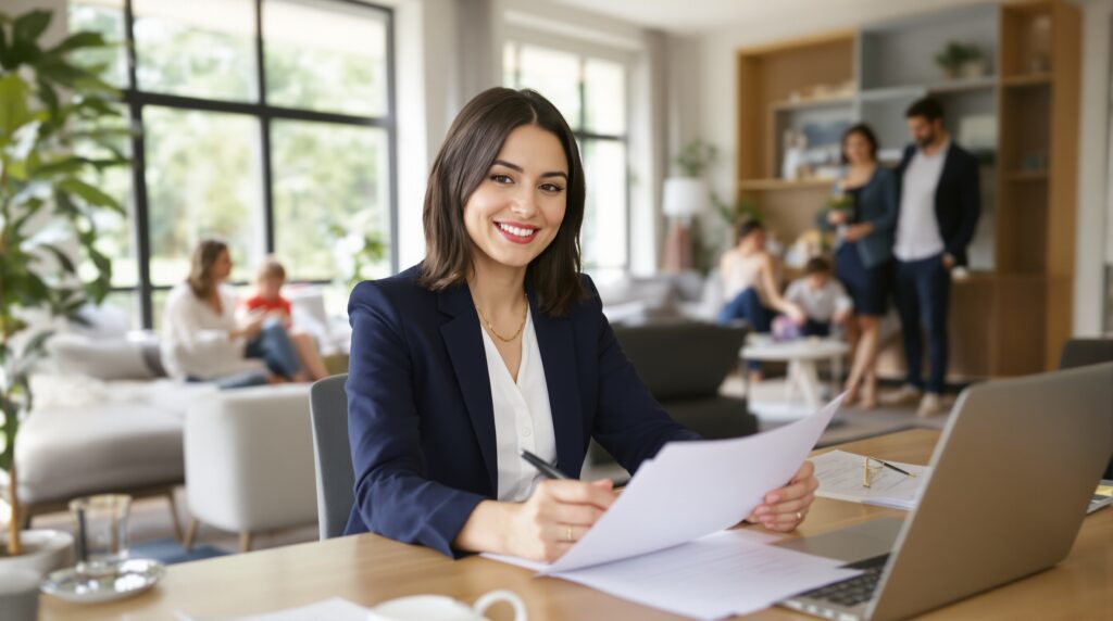 Person sat in a home office