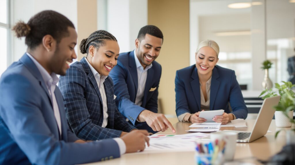 Family in a business meeting