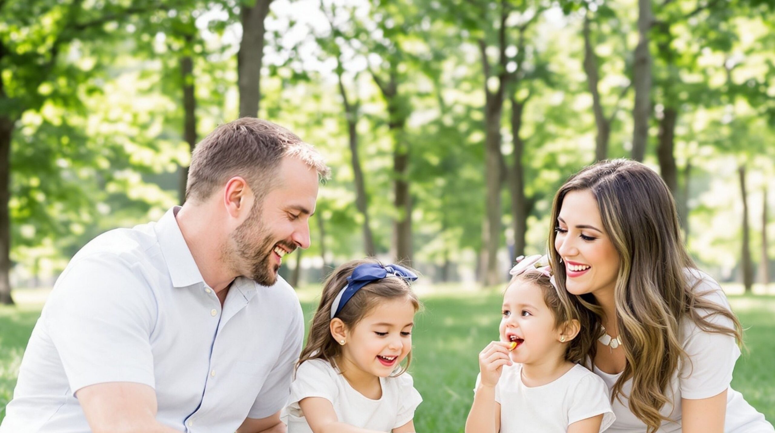 Family out in a park