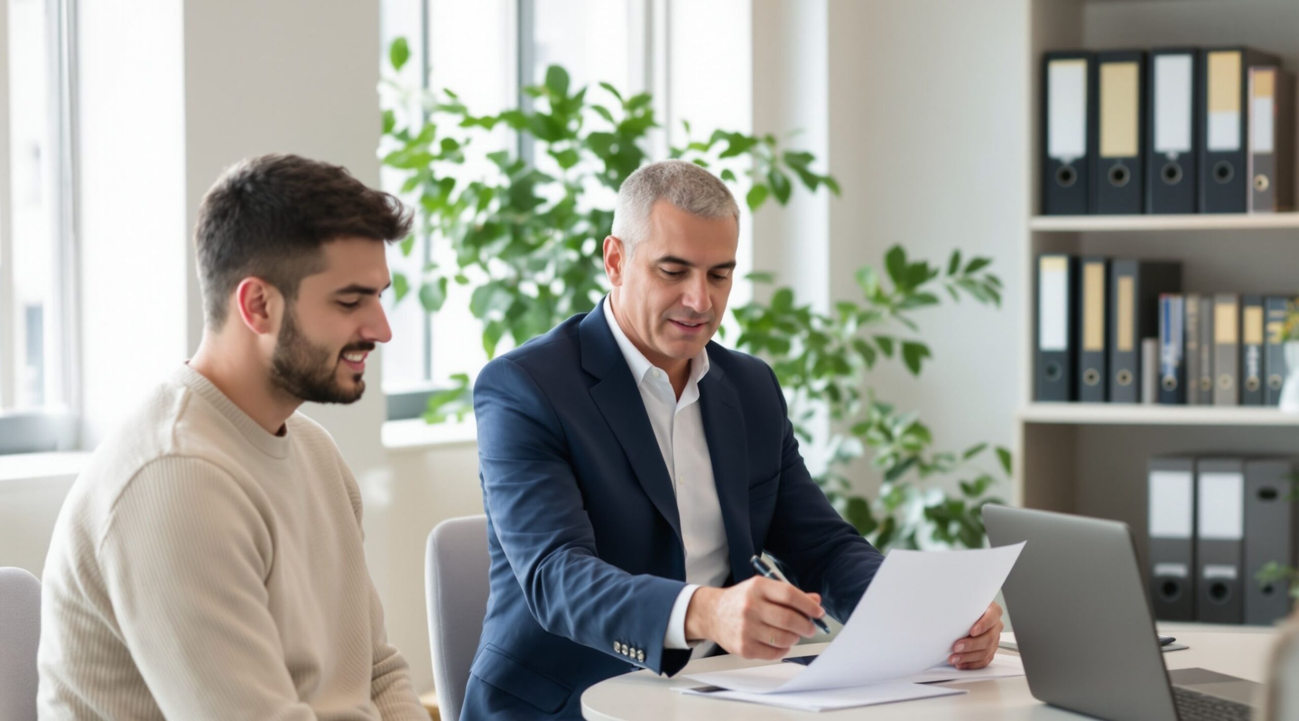 A lawyer in a conversation with a client