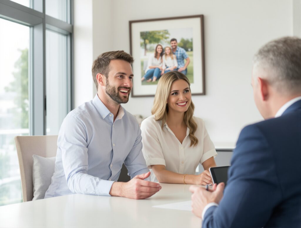 young couple in an office