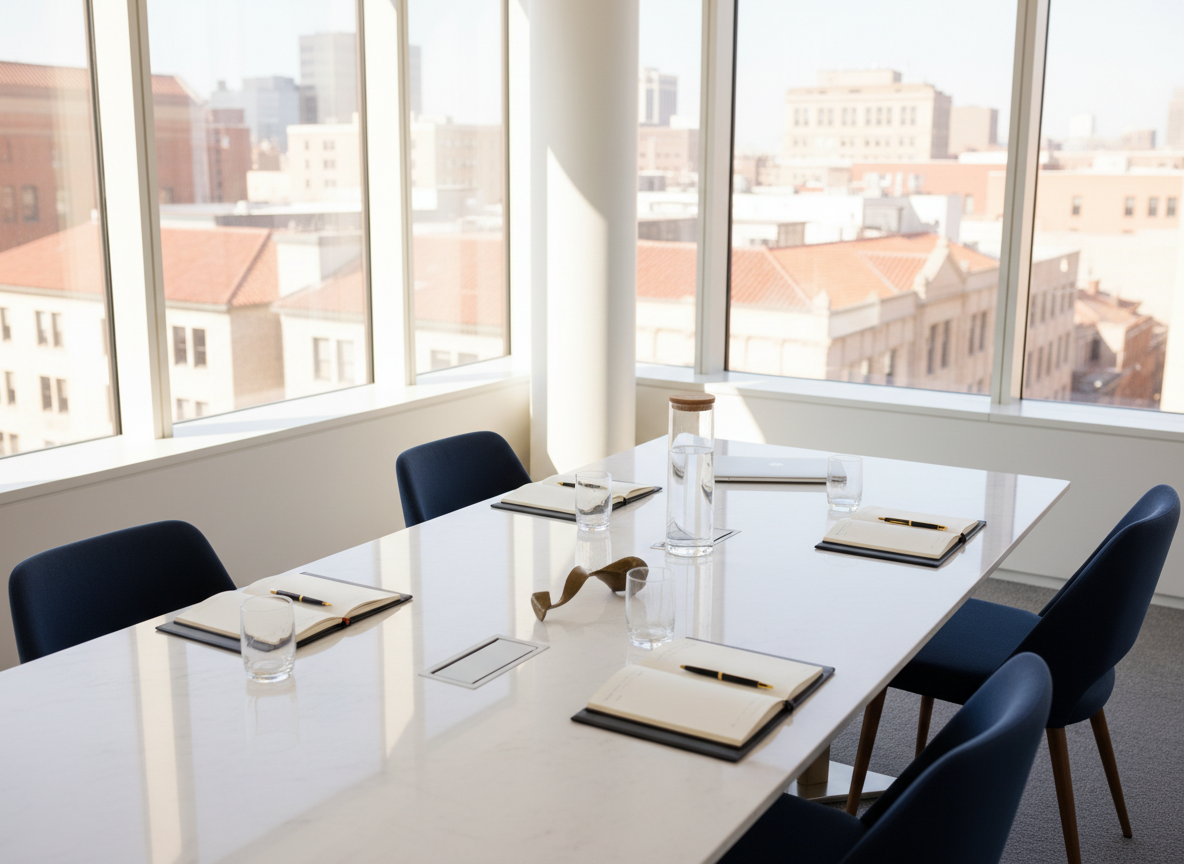 A bright and empty conference room