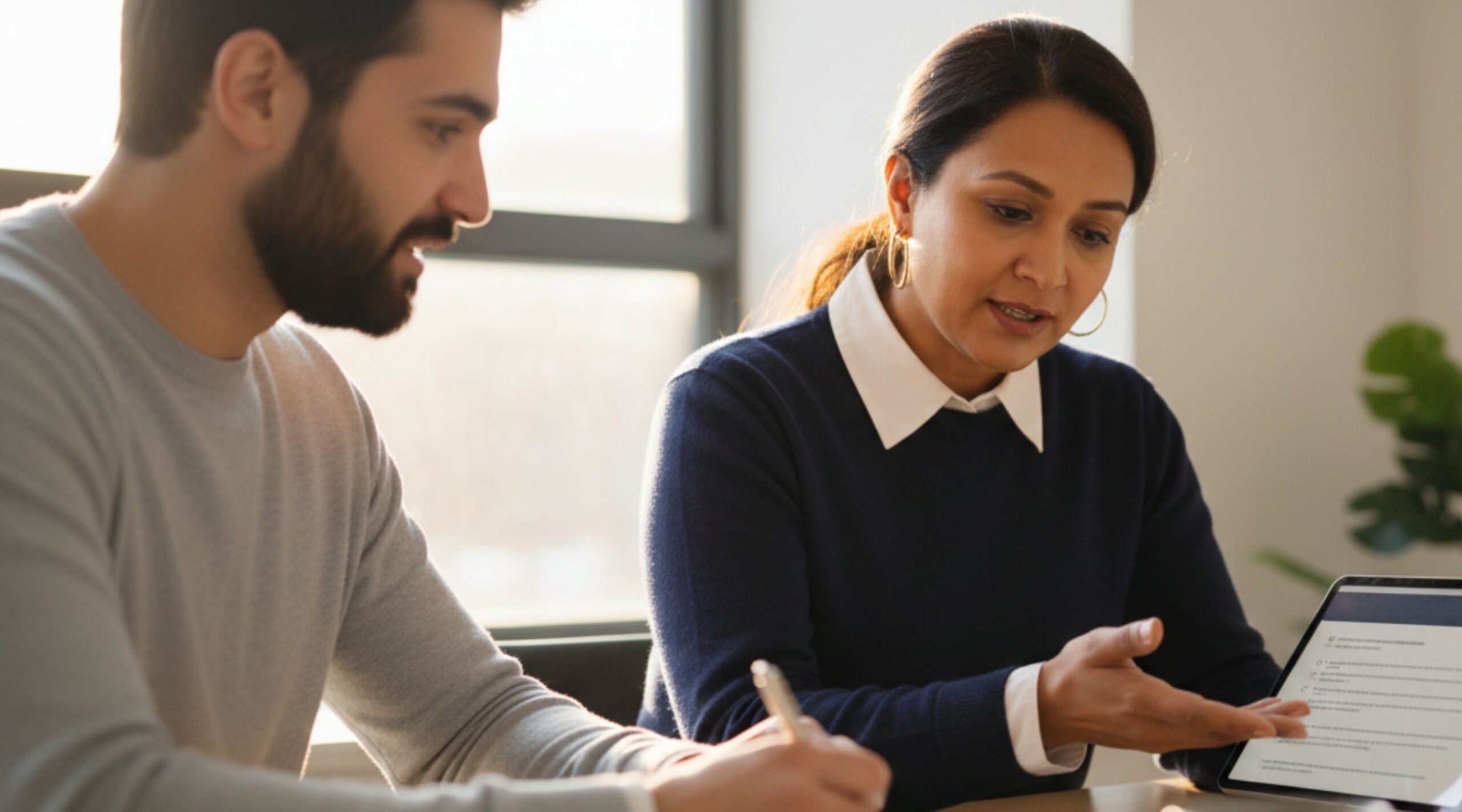 Professionals reviewing a compliance checklist
