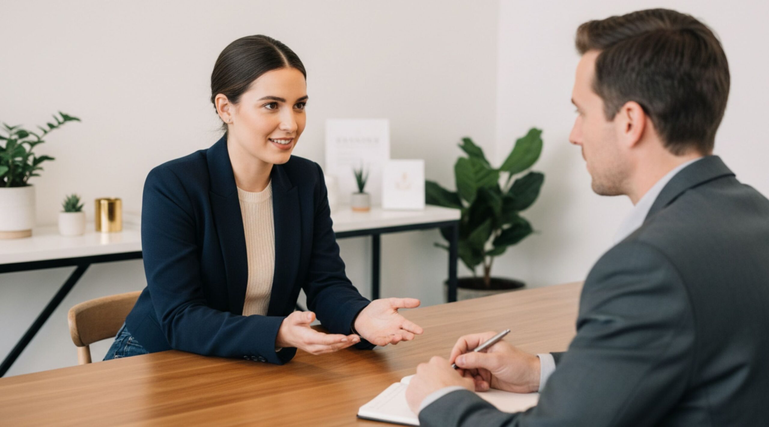 A small business owner speaking with an attorney