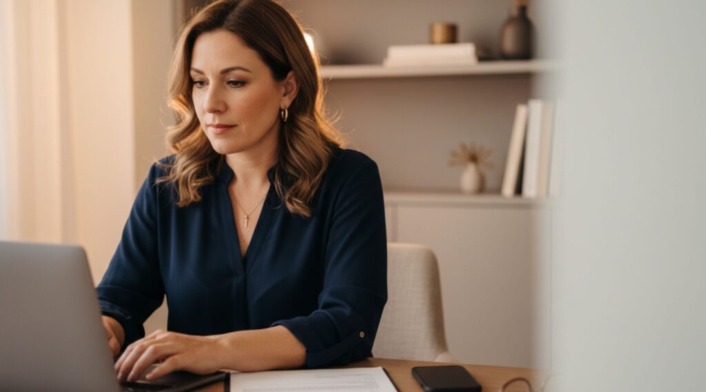 A person working at home office