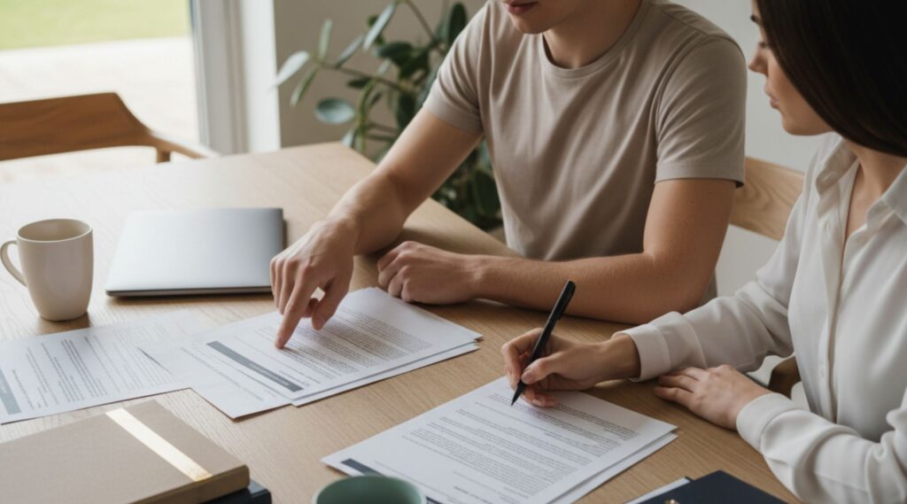 Parents estate planning in the kitchen