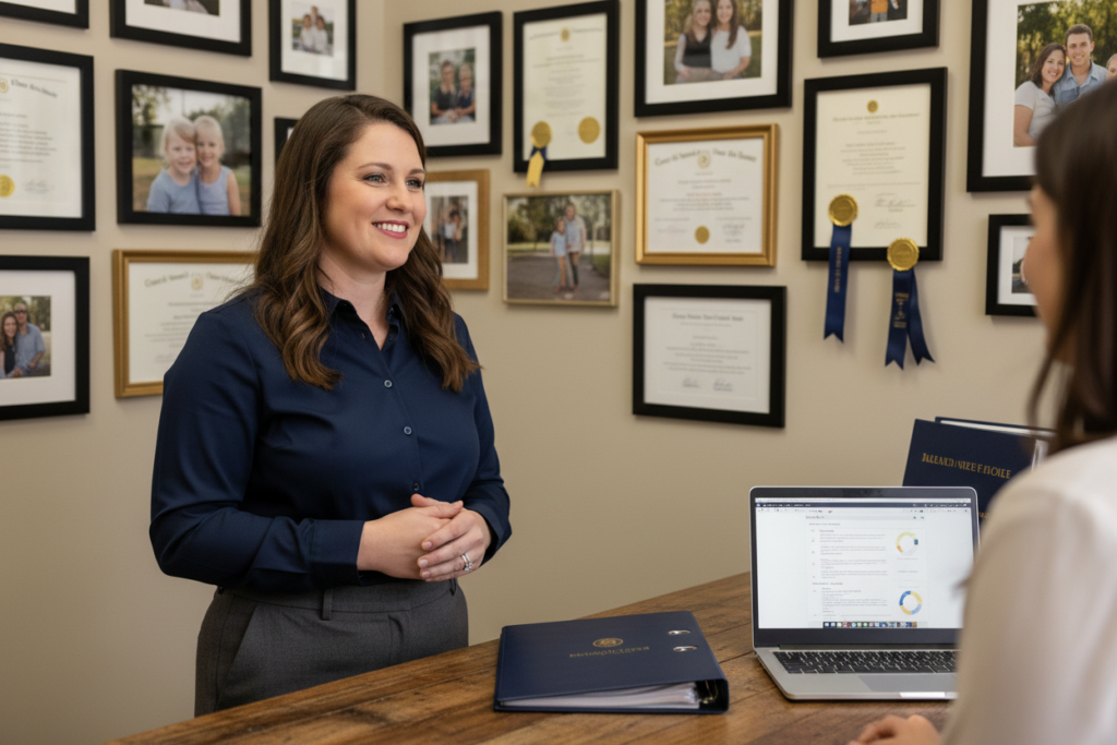 Small business owner serving someone over the counter