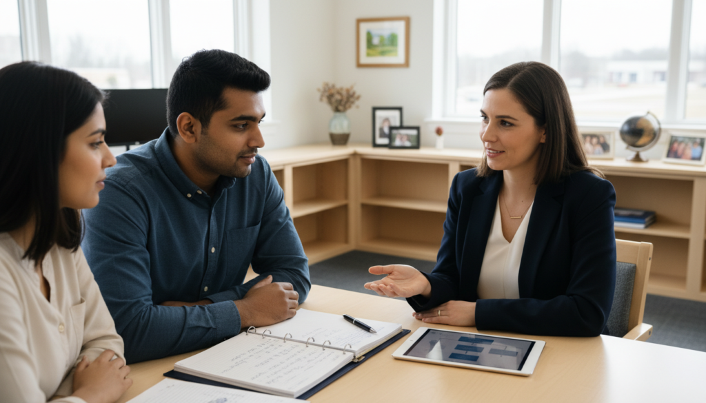 Attorney in a consultation meeting with a couple