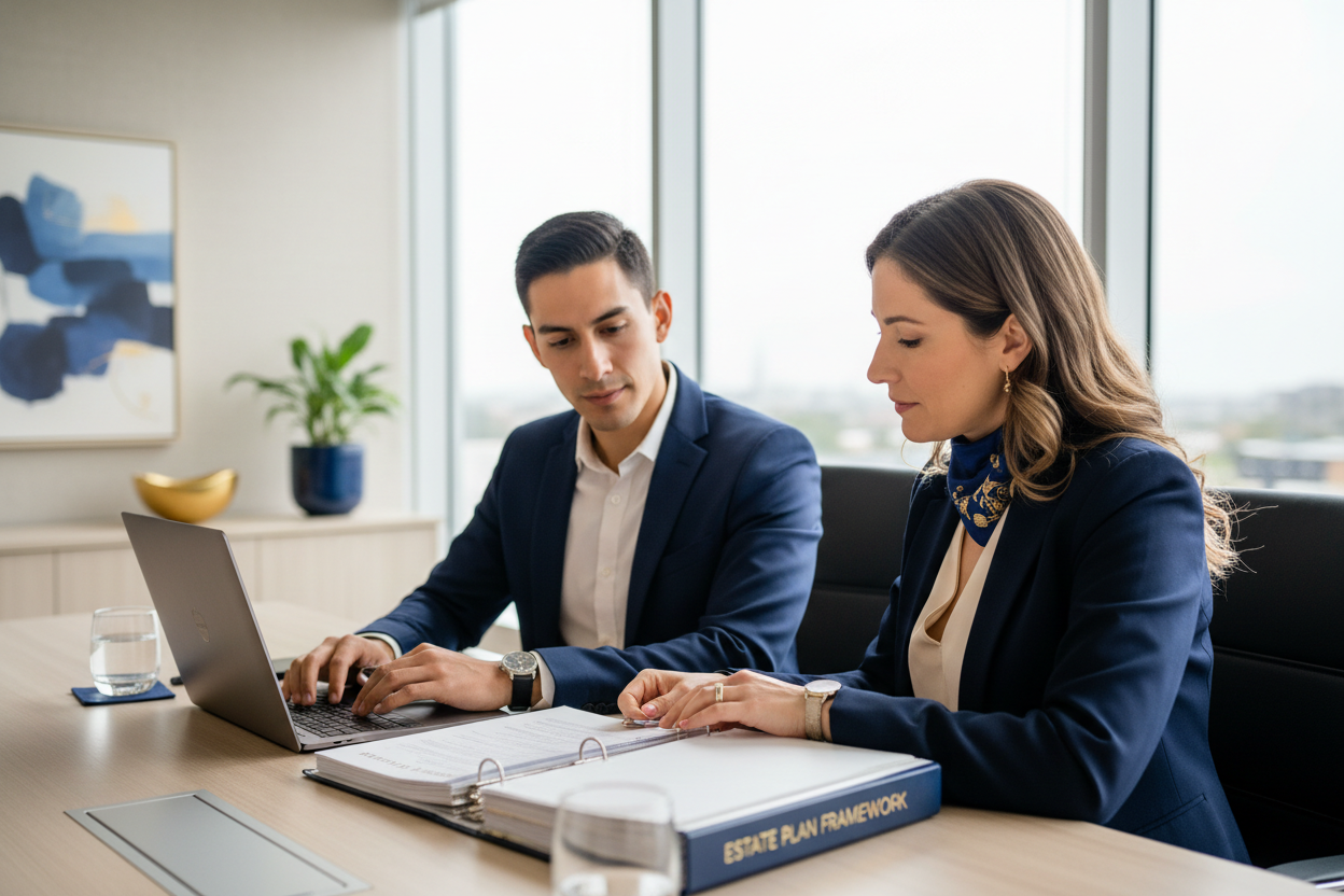 Estate planner in a business meeting