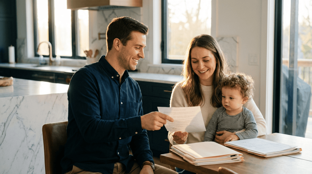 family-kitchen-documents-warm-golden-hour