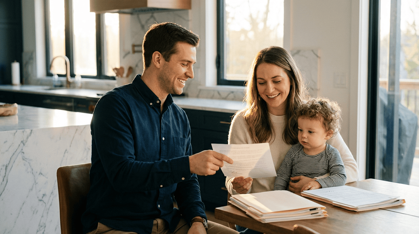 family-kitchen-documents-warm-golden-hour